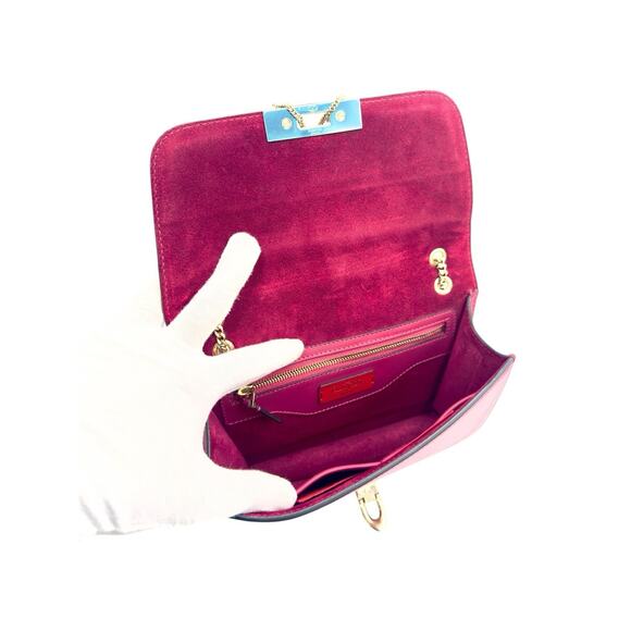 Rockstud Demilune small cross body bag In Camelia Red - Picture 7 of 16